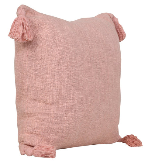 20" Pink Cotton Throw Pillow Cover