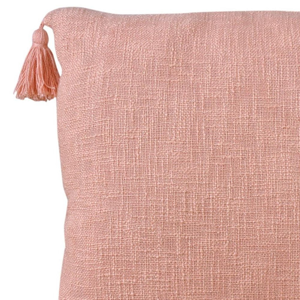 20" Pink Cotton Throw Pillow Cover