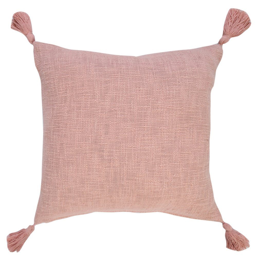 20" Pink Cotton Throw Pillow Cover