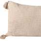 14" X 36" Beige Lumbar Cotton Throw Pillow Cover