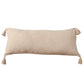 14" X 36" Beige Lumbar Cotton Throw Pillow Cover