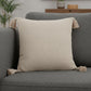 20" Beige Cotton Throw Pillow Cover
