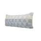 14" X 36" Gray And White Lumbar Geometric Cotton Throw Pillow Cover with Texture