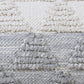 14" X 36" Gray And White Lumbar Geometric Cotton Throw Pillow Cover with Texture