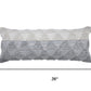 14" X 36" Gray And White Lumbar Geometric Cotton Throw Pillow Cover with Texture