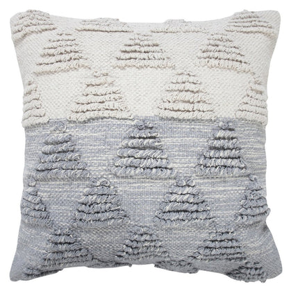 20" Gray And White Geometric Cotton Throw Pillow Cover with Texture