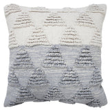20" Gray And White Geometric Cotton Throw Pillow Cover with Texture