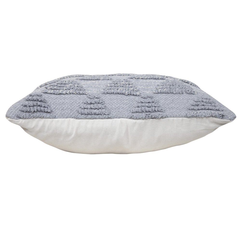 20" Gray And White Geometric Cotton Throw Pillow Cover with Texture