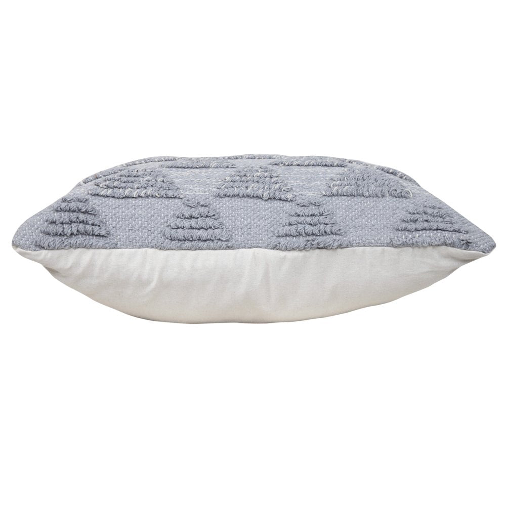 20" Gray And White Geometric Cotton Throw Pillow Cover with Texture