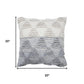 20" Gray And White Geometric Cotton Throw Pillow Cover