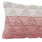 14" X 36" Pink And White Lumbar Geometric Cotton Throw Pillow Cover