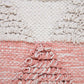 20" Pink And White Geometric Cotton Throw Pillow Cover with Texture