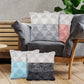 20" Pink And White Geometric Cotton Throw Pillow Cover with Texture