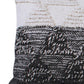 14" X 36" Black And White Lumbar Geometric Cotton Throw Pillow Cover with Texture