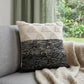 20" Black And White Geometric Cotton Throw Pillow Cover with Texture