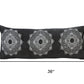 14" X 36" Black And White Lumbar Medallion Cotton Throw Pillow Cover