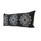 14" X 36" Black And White Lumbar Medallion Cotton Throw Pillow Cover