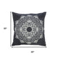 20" Black And White Medallion Cotton Throw Pillow Cover