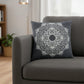 20" Black And White Medallion Cotton Throw Pillow Cover