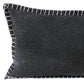 14" X 36" Black Lumbar Cotton Throw Pillow Cover
