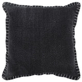 20" Black Cotton Throw Pillow Cover