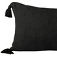 14" X 36" Black Lumbar Cotton Throw Pillow Cover