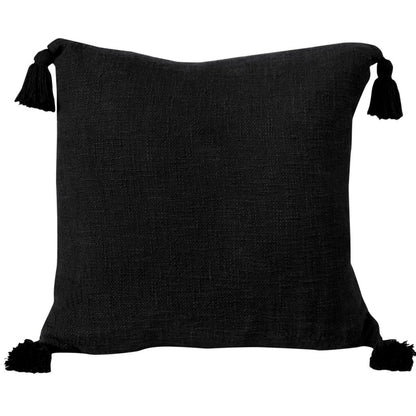 20" Black Cotton Throw Pillow Cover
