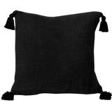 20" Black Cotton Throw Pillow Cover