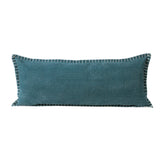 14" X 36" Green Lumbar Cotton Throw Pillow Cover
