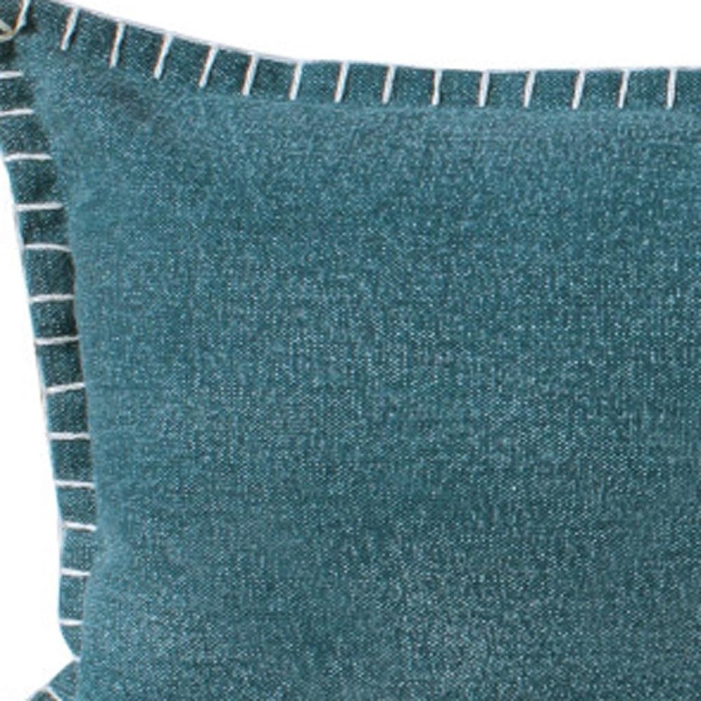 14" X 36" Green Lumbar Cotton Throw Pillow Cover