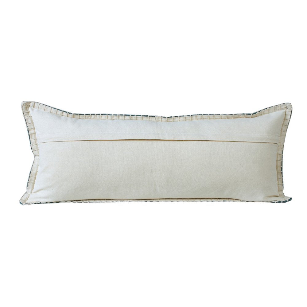 14" X 36" Green Lumbar Cotton Throw Pillow Cover