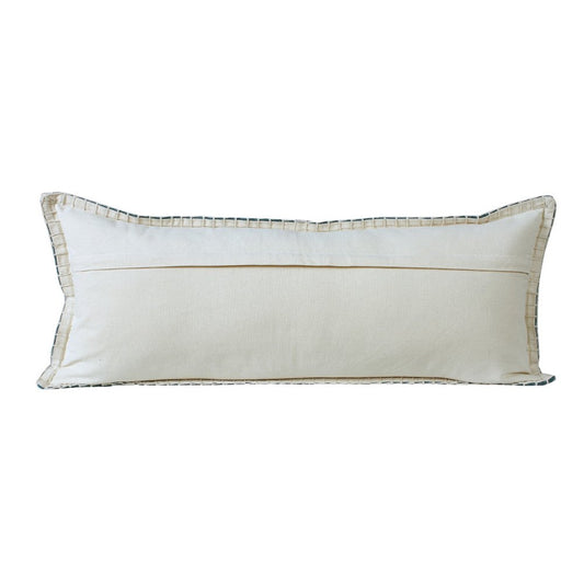 14" X 36" Green Lumbar Cotton Throw Pillow Cover