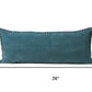 14" X 36" Green Lumbar Cotton Throw Pillow Cover
