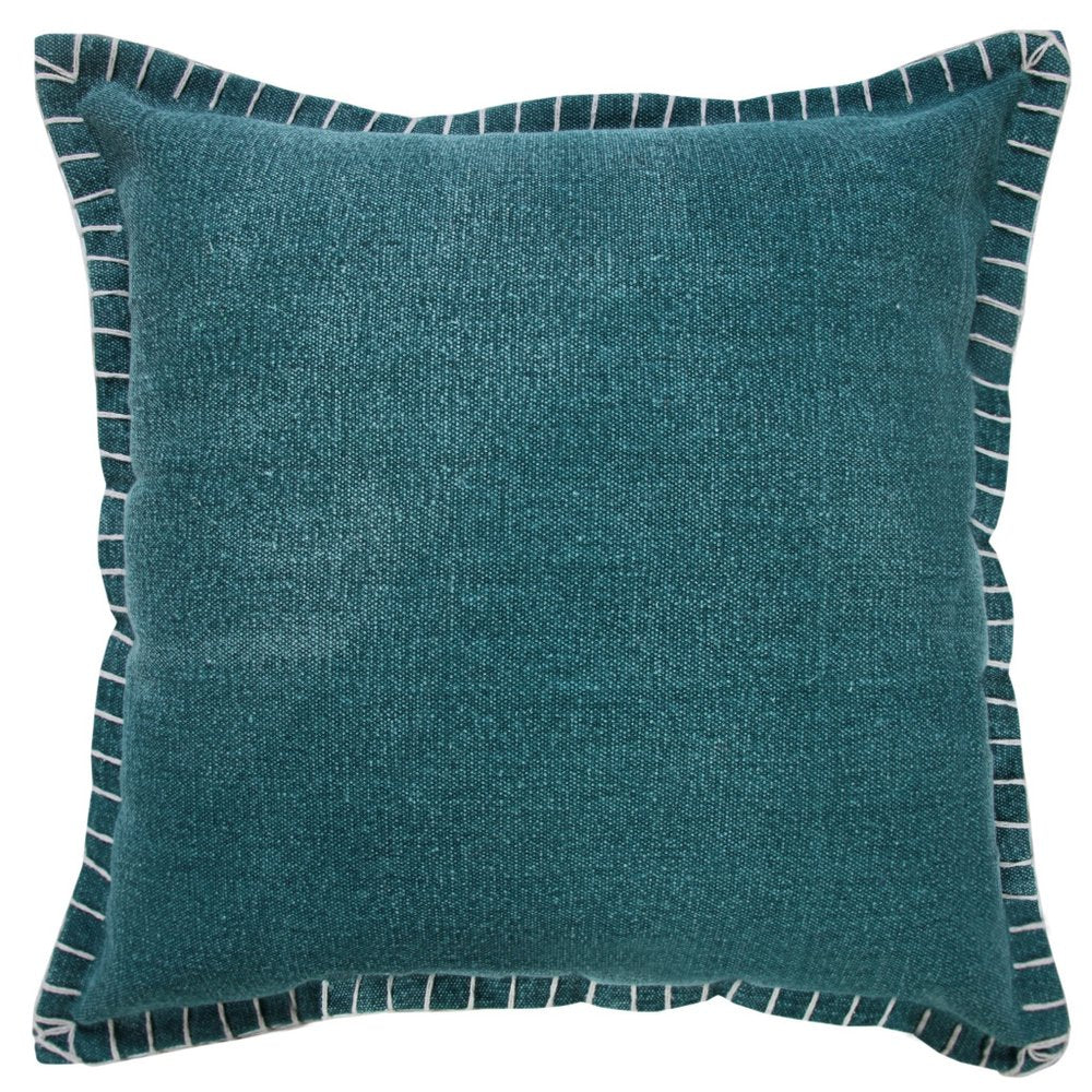 20" Green Cotton Throw Pillow Cover