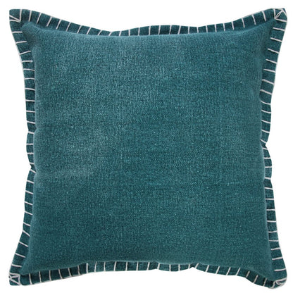 20" Green Cotton Throw Pillow Cover