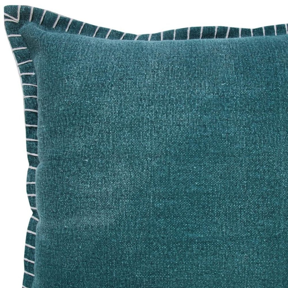 20" Green Cotton Throw Pillow Cover