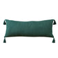 14" X 36" Green Lumbar Cotton Throw Pillow Cover