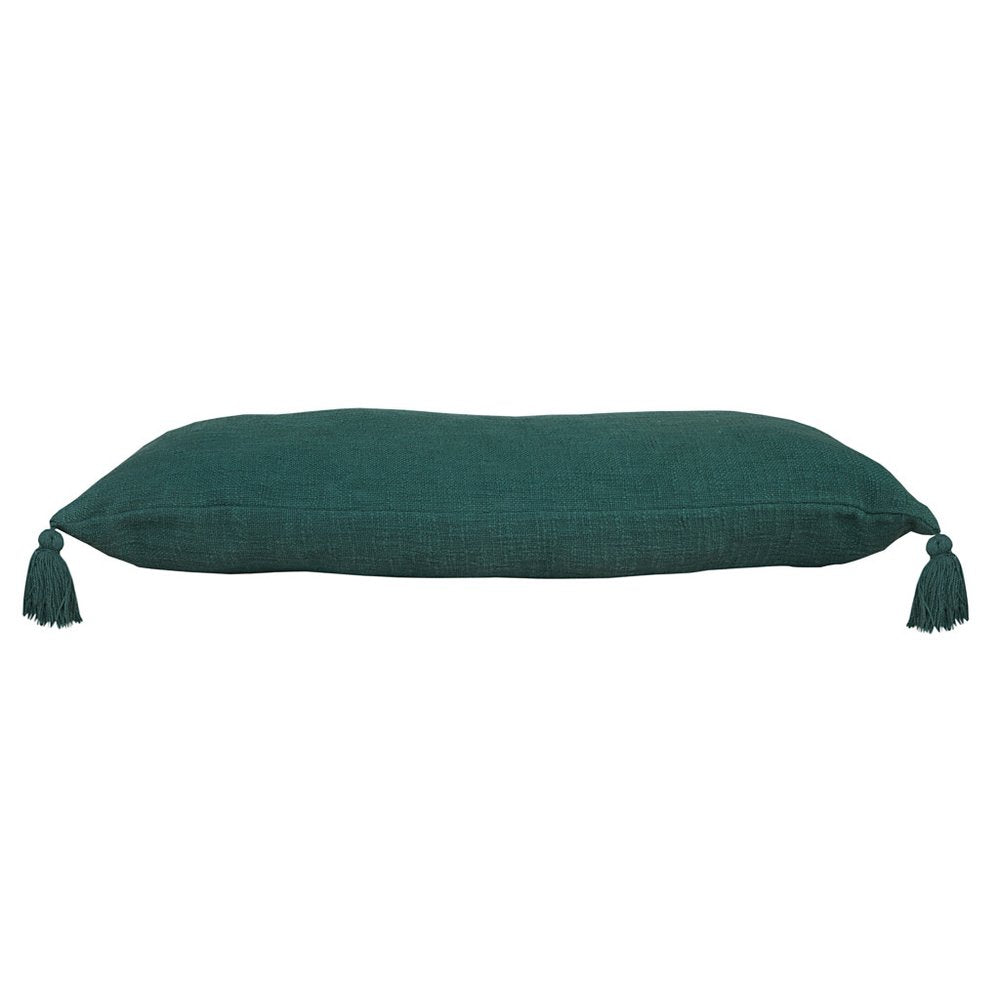 14" X 36" Green Lumbar Cotton Throw Pillow Cover