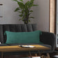 14" X 36" Green Lumbar Cotton Throw Pillow Cover