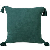 20" Green Cotton Throw Pillow Cover