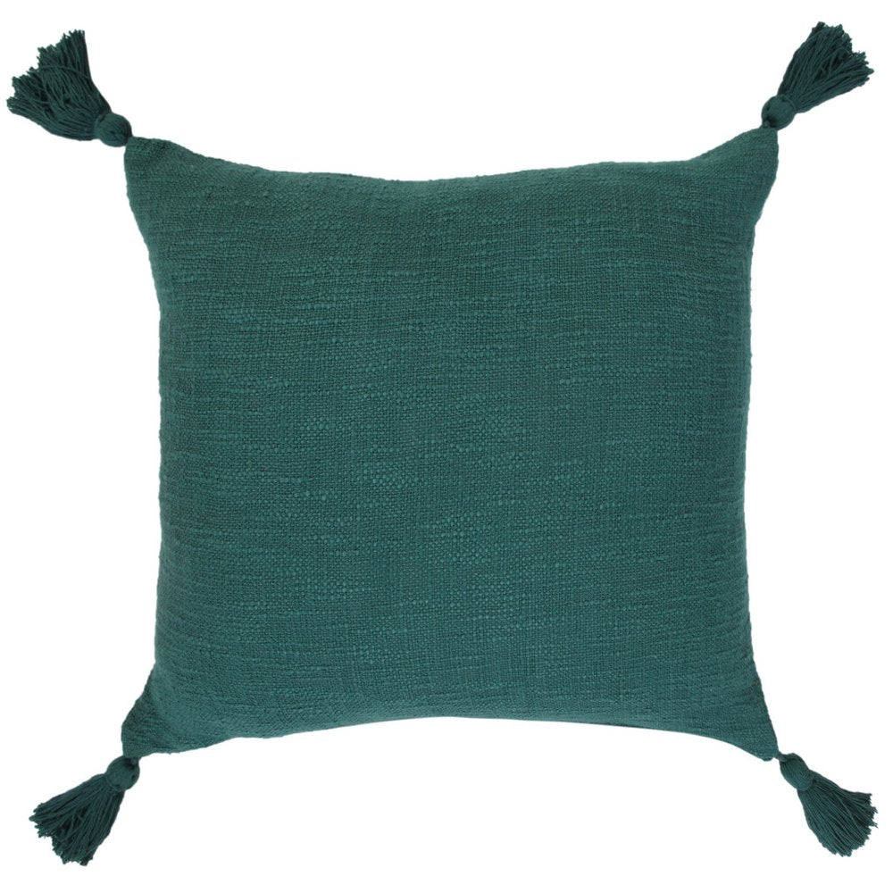 20" Green Cotton Throw Pillow Cover