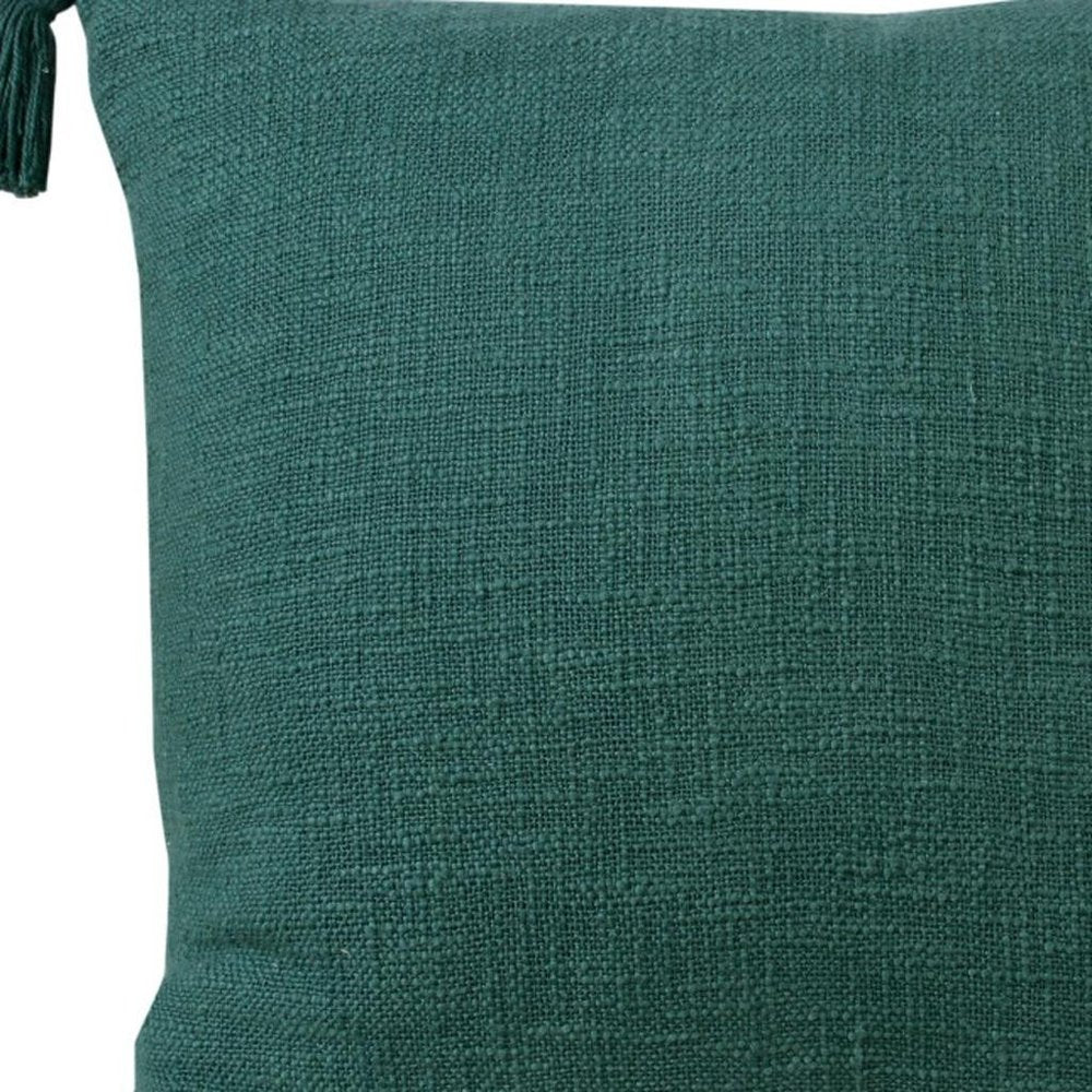 20" Green Cotton Throw Pillow Cover