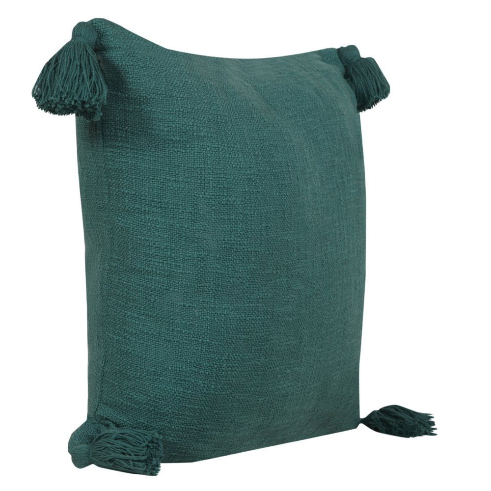 20" Green Cotton Throw Pillow Cover