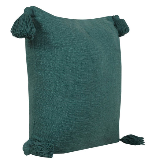 20" Green Cotton Throw Pillow Cover