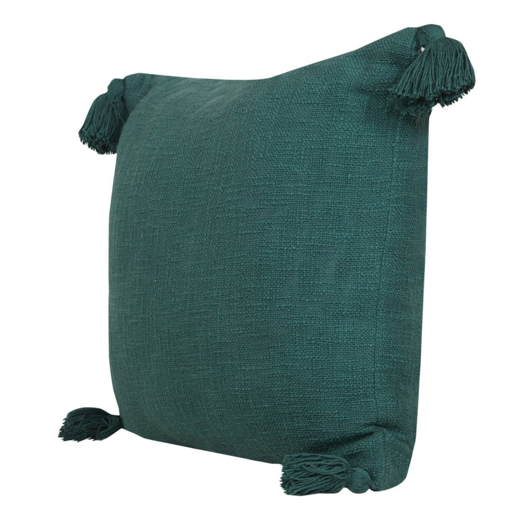 20" Green Cotton Throw Pillow Cover