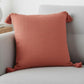 20" Red And Orange Cotton Throw Pillow Cover