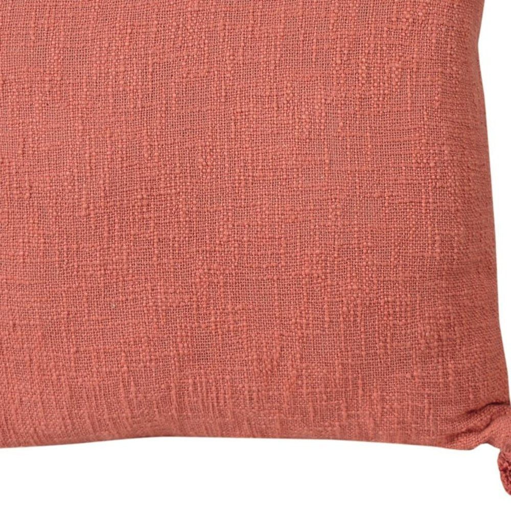 20" Red And Orange Cotton Throw Pillow Cover