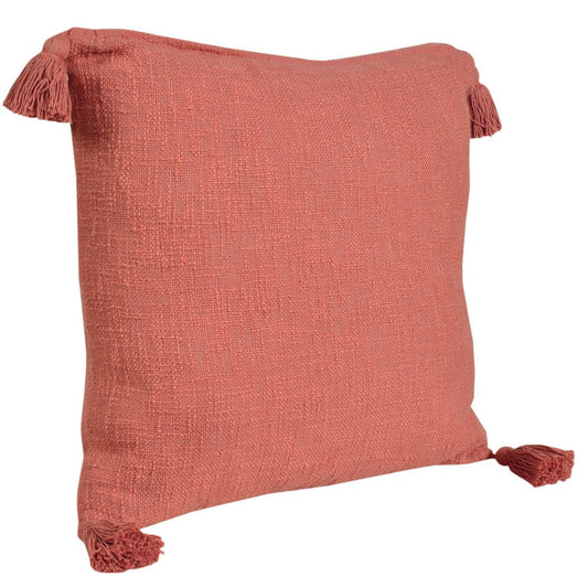 20" Red And Orange Cotton Throw Pillow Cover