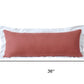 14" X 36" Coral And White Lumbar Color Block Cotton Throw Pillow Cover