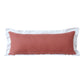 14" X 36" Pink And White Lumbar Color Block Cotton Throw Pillow Cover